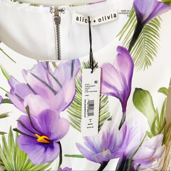 Alice + Olivia Joyce Floral Print Mini Dress 6 - Picture 8 of 15